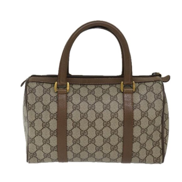 GUCCI GG Supreme Web Sherry Line Hand Bag PVC Beige Red - Picture 2 of 16